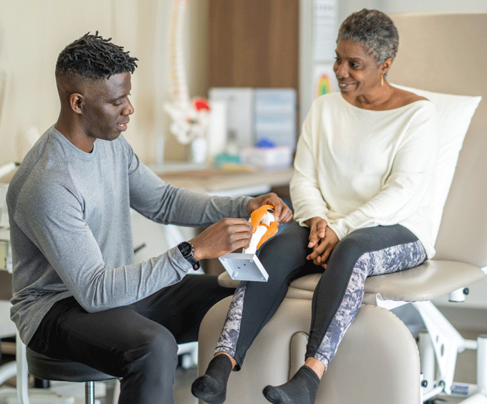 An Eben Care support worker spending time with a participant