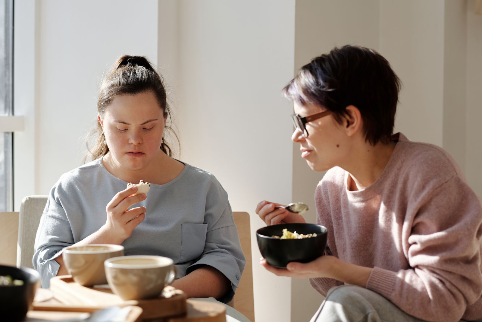 Participants connecting over a shared meal